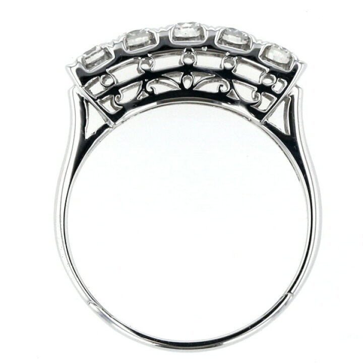 楽天市場】Pt900 プラチナ リング ダイヤモンド0.65ct 5石 5連 一文字  