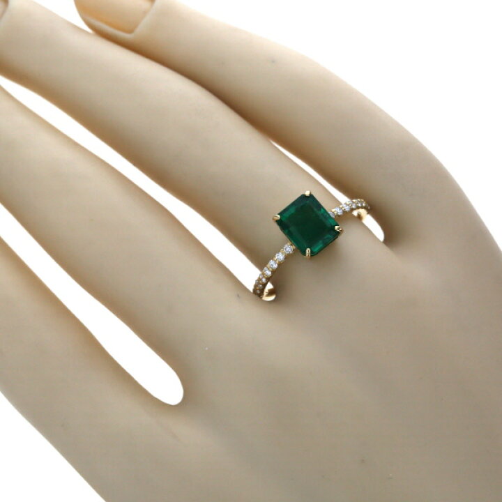 楽天市場】K18YG イエローゴールド リング エメラルド1.73ct  