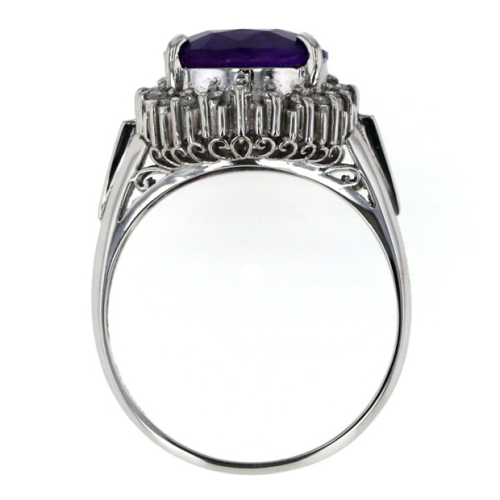 楽天市場】Pt900 プラチナ リング アメジスト 3.95ct ダイヤモンド 