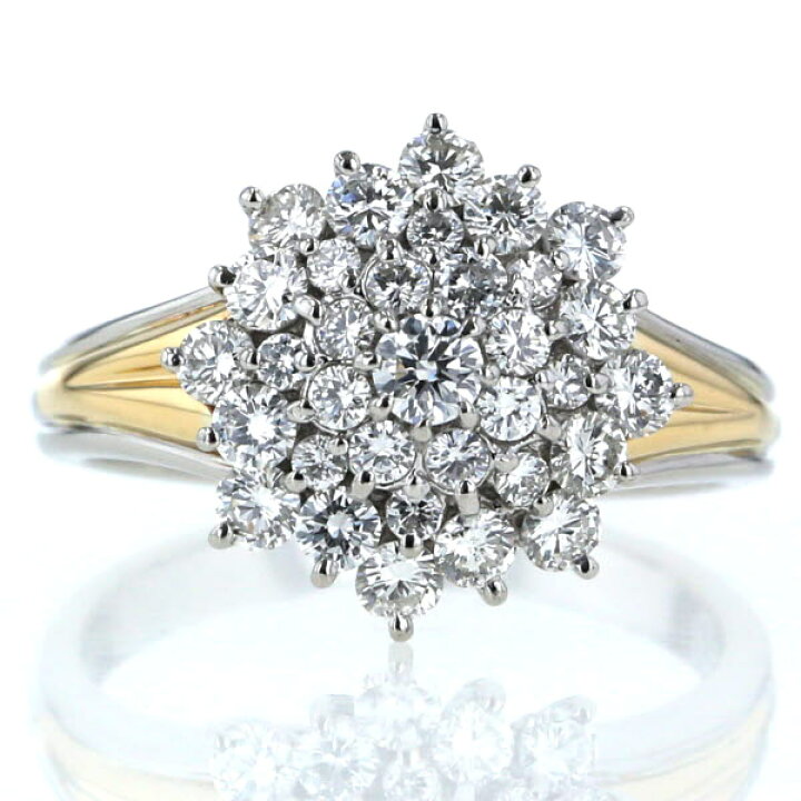 楽天市場】Pt900 K18YG コンビ リング ダイヤモンド1.00ct ラウンド 