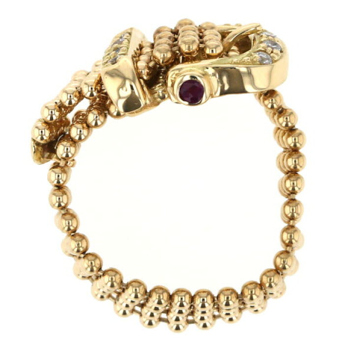 楽天市場】K18YG イエローゴールド リング ダイヤモンド0.08ct ルビー  