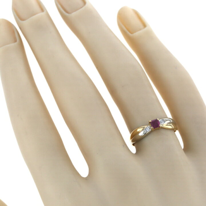 楽天市場】K18YG K14WG リング ルビー 0.24ct ダイヤモンド 0.02ct 