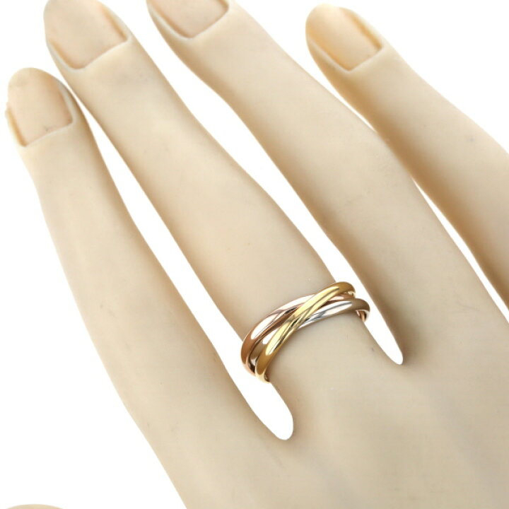 楽天市場】Cartier カルティエ K18YG WG PG トリニティリング XSサイズ 