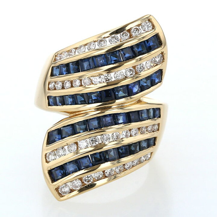 K18YG サファイヤ リング 0.65CT 