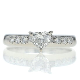 花井幸子 Pt900 プラチナ リング ダイヤモンド0.34ct/0.12ct VVS2 Eカラー ハートシェイプ 指輪 11号 箱【新品仕上済】【zz】【中古】【送料無料】