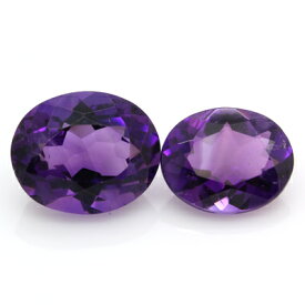 【在庫処分特価】ブラジル産 天然アメジスト（紫水晶） 5.58ct/2ps オーバルカット 2月誕生石 ルース 宝石