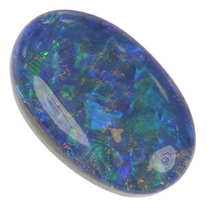 青斑が綺麗♪天然ブラックオパール ルース 4.38ct 《ov_210size》 【鑑別書無料】【ケース付 送料無料】 【あす楽】 【sale-b】【RCP】