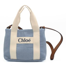 クロエ　Chloe Kids　ショルダーバッグ　C20046 Z10　ロゴプリント デニム スモール ハンドバッグ　LOGO PRINT DENIM SMALL BAG　デニムブルー