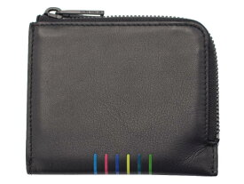 PS Paul Smith　　≪ピーエス ポールスミス≫　L字ファスナー　コンパクト財布　M2A-7017-APSSTR　牛革　カウレザー　ブラック　WALLET ZIP STRIPE　コインケース　小銭入れ 　【送料無料】【セール】