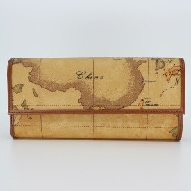 ※正面右上に西日本柄あり　PRIMA CLASSE　　≪プリマクラッセ≫　長財布　W018 -6000　(#195)　世界地図柄　※1~2枚目の柄目の商品をお送りいたします。（掲載画像3枚目以降はイメージです。）