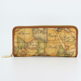 PRIMA CLASSE　　≪プリマクラッセ≫　W057 -6000 (#211)　ラウンドファスナー長財布　世界地図柄　　ブラウン　PVCx　レザー（画像1、2枚目の柄目をお送りします。）　【送料無料】【★セール価格】