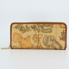 PRIMA CLASSE　　≪プリマクラッセ≫　W057 -6000 (#213)　ラウンドファスナー長財布　　世界地図柄　　ブラウン　PVCx　レザー（画像1、2枚目の柄目をお送りします。）　【送料無料】【★セール価格】
