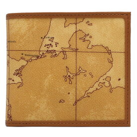 PRIMA CLASSE　　≪プリマクラッセ≫　W103 -6000 (#228)　ふたつ折り財布　　世界地図柄　　ブラウン　PVCx　レザー（画像1~3枚目の柄目をお送りします。）　二つ折財布　【送料無料】【★セール価格】