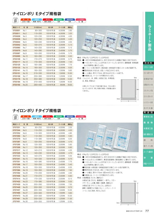 楽天市場】ナイロンポリ Eタイプ No.17 1200枚 0703168 ケース販売 