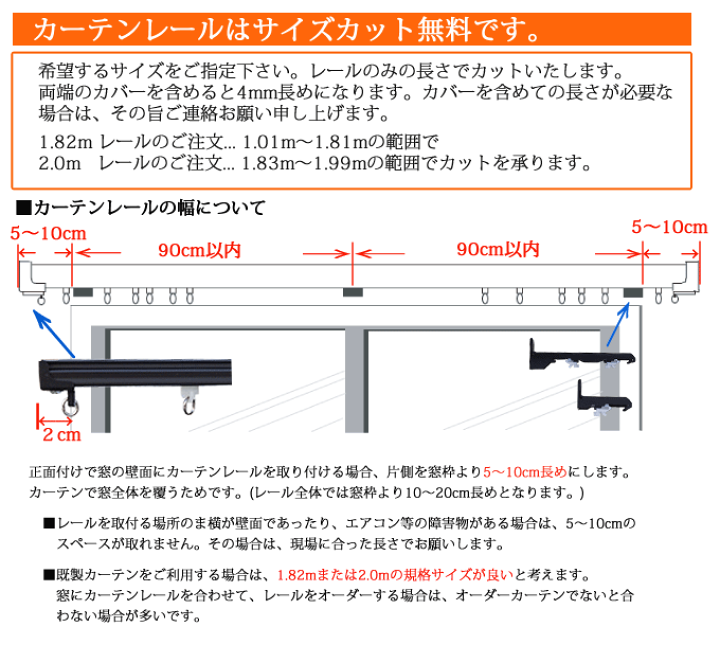 楽天市場】カーテンレール シングル タチカワブラインド 17mm角型 V17