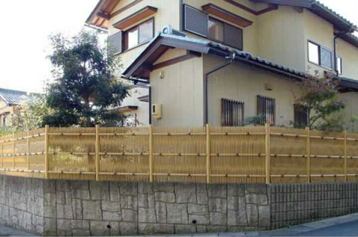 楽天市場】大津垣O型 (柱見せタイプ)人工竹垣組立てセット W(幅)1880mm 