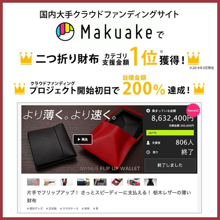 楽天市場】極薄 栃木レザー 二つ折り 小さい 薄い 財布 8mm 超軽量 