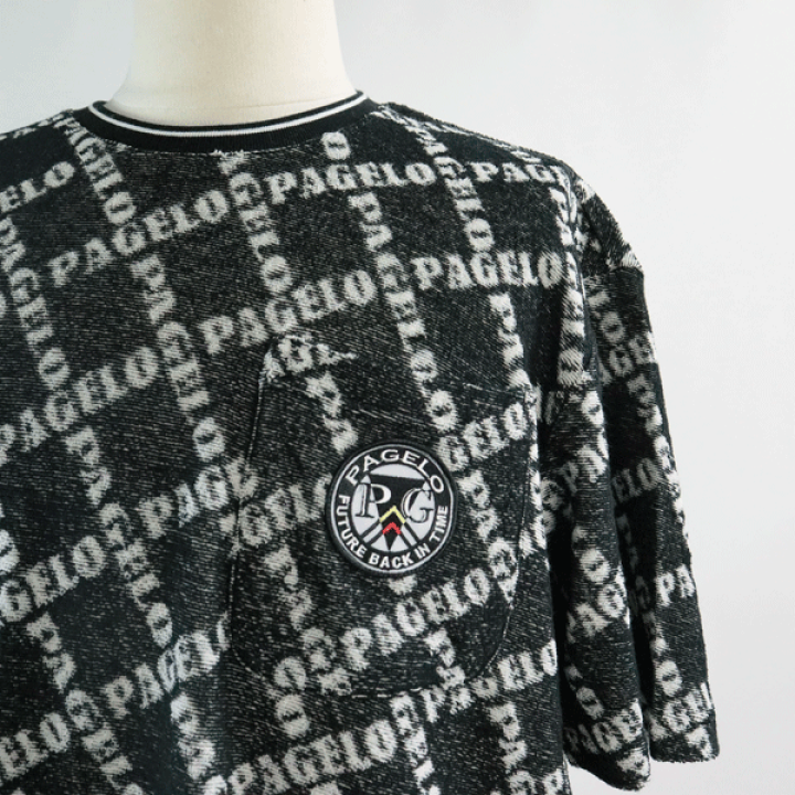 ・パジェロ 上下セット(LL)５０%OFF 23新作 春夏 メンズ ロゴ柄 パイル 半袖Ｔシャツ＋ショートパンツ tp31-2525-07-01 tp249-81413-019.jpg