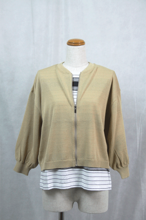 街の洋服屋フタバ カーディガン Fサイズ シビリゼ 35601-52 lady SSLCD レディース  Civilise １点物 40代 50代 おしゃれ 春 夏 通勤 洋服 ベージュ 街の洋服屋フタバ カーディガン Fサイズ シビリゼ 35601-52 lady