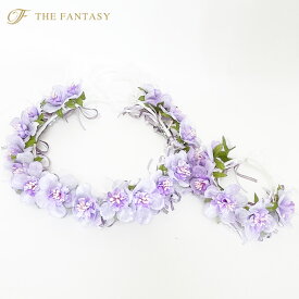 花冠 ウェディング花冠 花かんむり ヘッドドレス 造花 ウエディング ヘアーアクセサリー 花 ブライダル パーティー fhkanset09pe