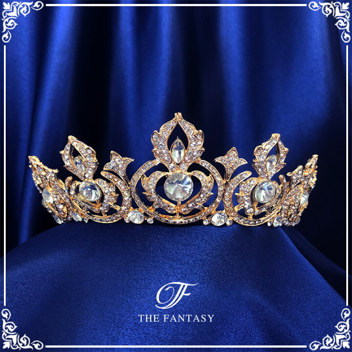 高級 ティアラ 結婚式 ウエディング 披露宴 ブライダル Tiara 花嫁 髪飾り Ft7110gd Qdtek Vn