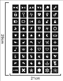 楽天市場 ヘナタトゥー ステンシルシートの通販