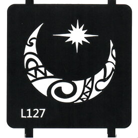 [5枚入り] ヘナタトゥー グリッタータトゥー 用の ステンシルシート 月 星 l127
