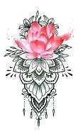 タトゥーシール 蓮の花 ［レギュラーサイズ］ hm1398