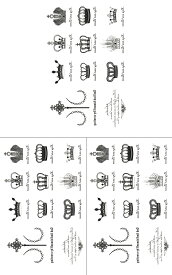 タトゥーシール 王冠 クラウン 文字 hm596 ［通常サイズ・3枚入り］