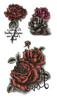 タトゥーシール タトゥーシール 薔薇 文字 3D hm742 【レギュラー】