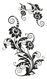 楽天市場 タトゥーシール 花 白黒の通販