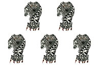タトゥーシール [5枚入り] 虎 tm0906 【ワンポイント】