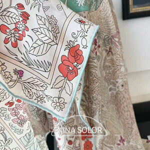 �uNINA SOLOR�v�������� �\��̔�ITEM �������v�����g���X�^�C�����O�ɉ؂�Y���� 130cm×130cm���C�g�s���N�n�J���[�t���[�������唻�E�[��70%�V���N30%�X�g�[���X�J�[�t���f�B�[�X �E�l��1������