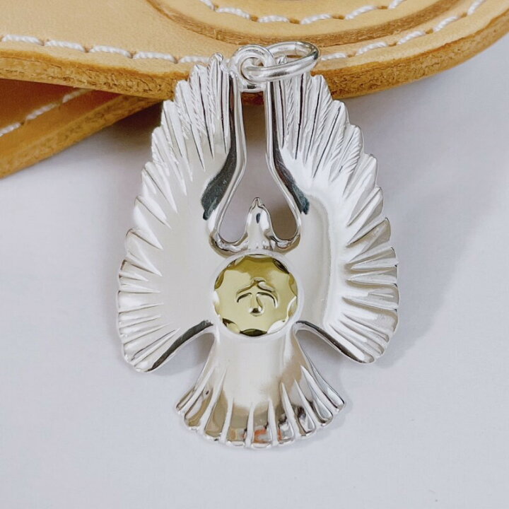 楽天市場】18金 ペンダントトップ 金メタル付きイーグルペンダント 18k  