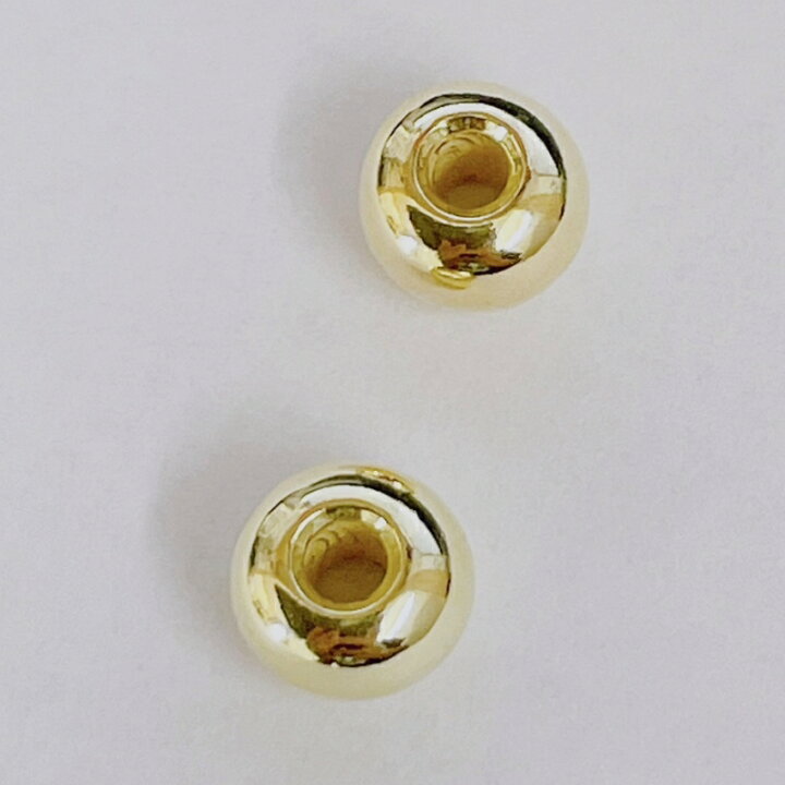 楽天市場】全金 Lビーズ 渦有り K18 無垢 7mm 1粒売り ネックレス 