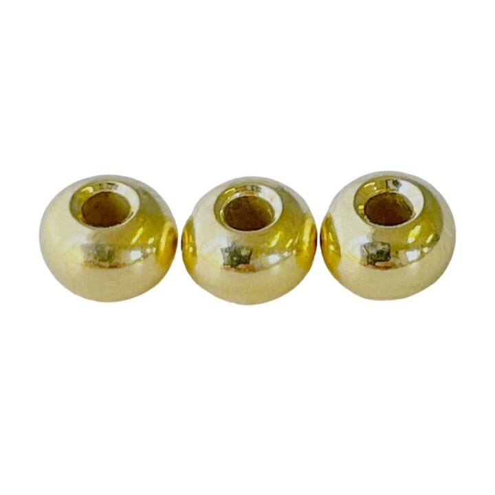 楽天市場】K18全金ビーズ(横5.4ミリ×高さ3.8ミリ渦無し)1粒売り 