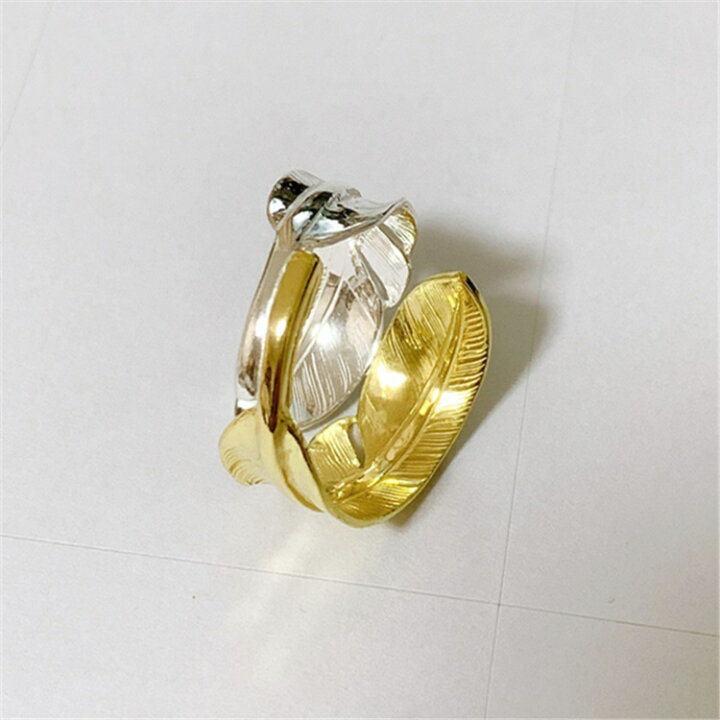 楽天市場】18金 指輪 18K コンビ ダブルフェザー リング 男性 お祝い  