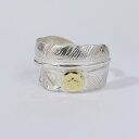 フェザーリング18金メタルフェザー シルバーリング メンズリング メンズ リング インディアンアクセサリー フェザー …