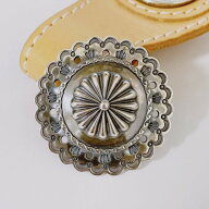 コンチョ シルバーアクセサリー ネイティブデザイン ビッグサイズ 42.5mm フラワー アポロ シルバーコン…