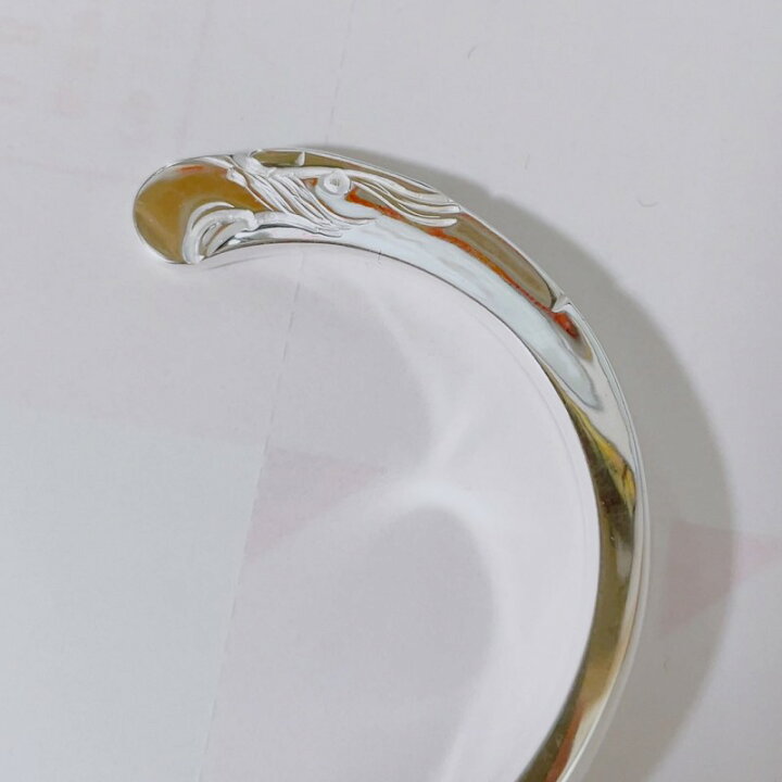 楽天市場】18金メタル顔ブレスLシルバー バングル ブレスレット 