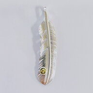 フェザーイーグル18金メタル付特大フェザー 18金 特大メタル シルバーネックレストップ ギフト 贈り物 プ…
