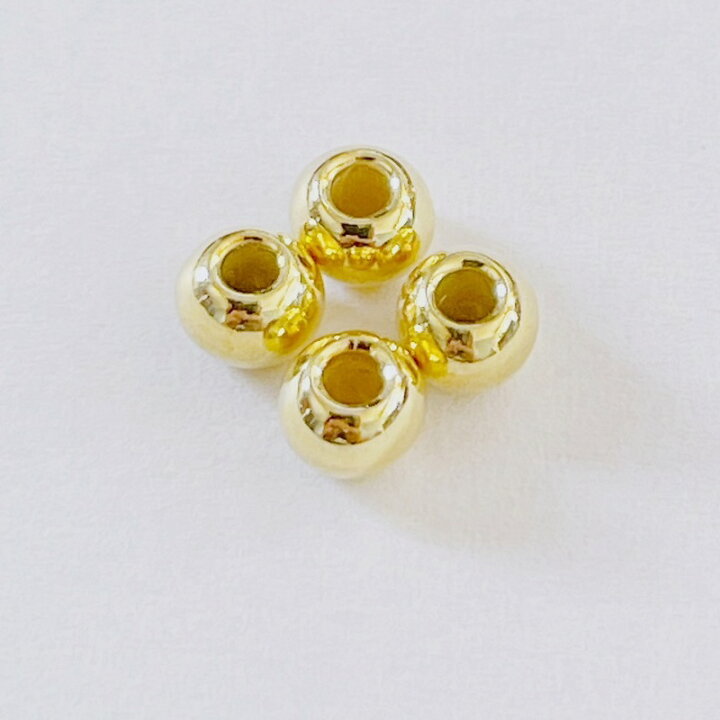 楽天市場】K18全金ビーズ S 横4.4mm高さ3.5mm 渦無 4個 : Fashion Bonita