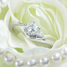 ダイヤモンド婚約指輪 サイズ直し一回無料 0.2ct F VS1 EXCELLENT アンシンメトリーライン6本爪D1 プラチナ Pt900 婚約指輪（エンゲージリング）