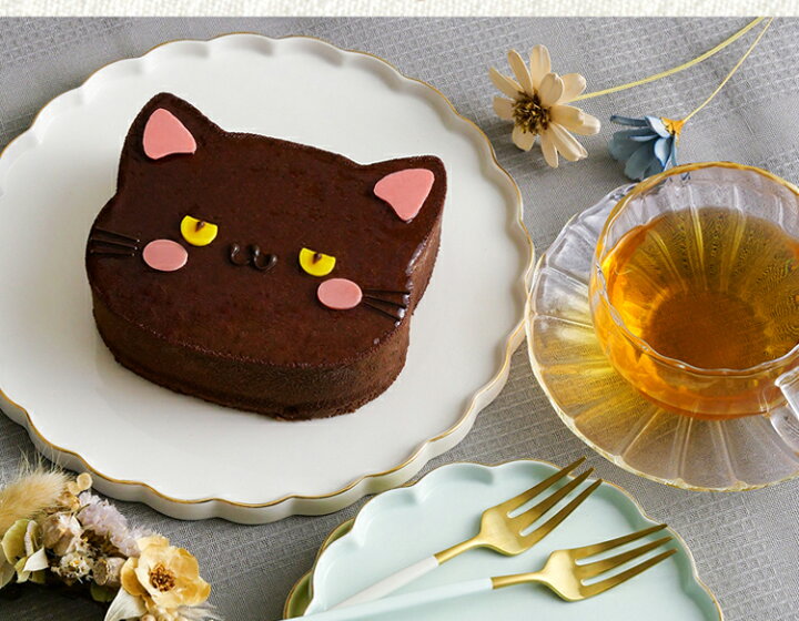 お取り寄せ(楽天) キュートな黒猫型ケーキ★ オレンジ × チョコレート ケーキ 猫ケーキ 黒猫 愛猫 インスタ映え 価格3,980円 (税込)