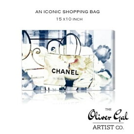 【OliverGal】オリバー・ガル　アート　絵画　インテリア雑貨　シャネルロゴ　ショップバッグ柄　AN ICONIC SHOPPING BAG　10392　15×10インチ　オリバーガル