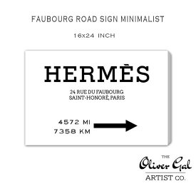 【OliverGal】オリバー・ガル　40.0cm×60.9cm　アート　絵画　インテリア雑貨　エルメス　HERMES 絵　Faubourg Road Sign Minimalist 15523　16×24インチ　オリバーガル