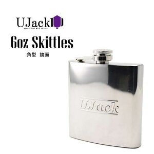 UJACK ステンレススキットル 6oZ 170ml 角型鏡面タイプ フラスク ヒップフラスコ 防災用 ユージャック バーベキュー キャンプ  ソロキャン 焚火 たき火 山登り 遠足 アウ