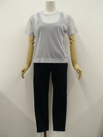 美品 BEAUTY&YOUTH UNITED ARROWS&SHIPS&INDIVI 洗える半袖カットソー+タンクトップ+スキニーパンツ コーディネート上下3点セット M相当 ブルー/ネイビー シンプル・カジュアル系 20代・30代〜 【中古】