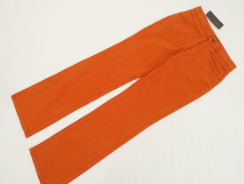定価\14,000 新品タグ付 ウェルビーイング Wellbeing 洗えるノータックストレートパンツ 3 オレンジ 【中古】