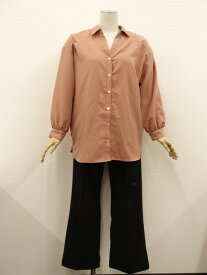 美品 DRESKIP&LOWRYS FARM 洗える長袖ブラウス+ストレートパンツ コーディネート上下2点セット M相当 ブラウン系/ブラック カジュアル・きれいめ系 20代 30代 40代 【中古】